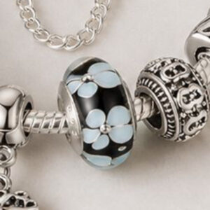 charm cristal de murano azul