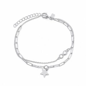 Pulsera doble cadena estrella/infinito
