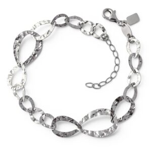 Pulsera rodio martilleada
