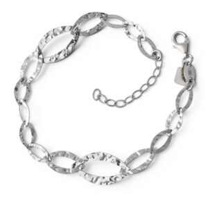 Pulsera rodio martilleada