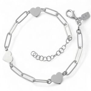 Pulsera cadena forzada corazones