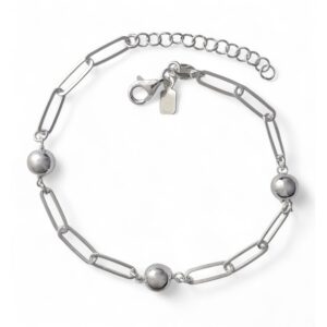 Pulsera forzada asas alargadas bolas
