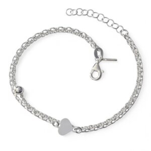 Pulsera doble corazón y bola