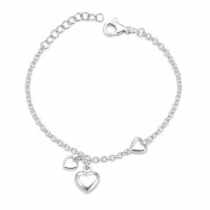 Pulsera Corazones en Plata de Ley 925