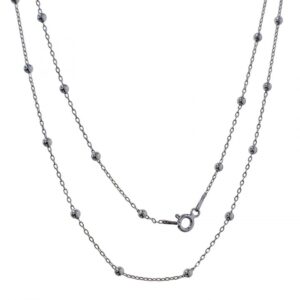Cadena 40 cm rodio bolas